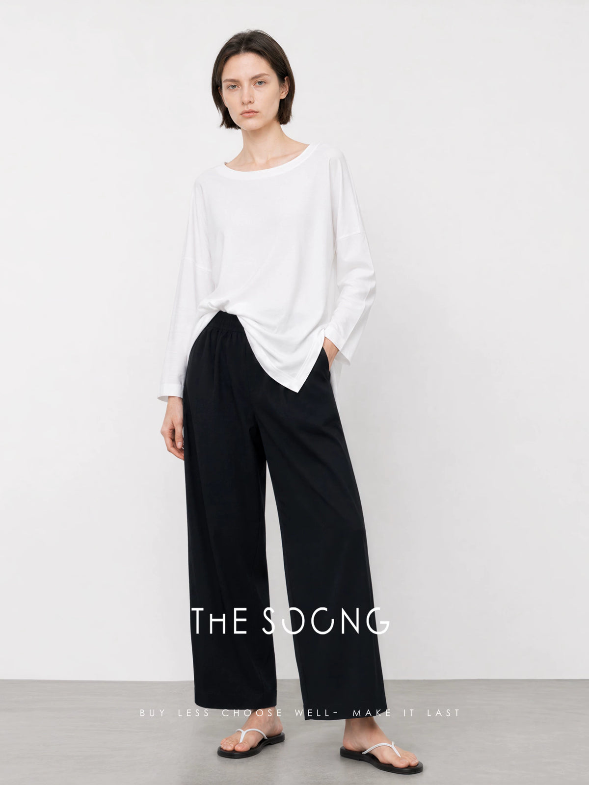 THESOONG/Rational Aesthetic High-Density Jacquard Elastic Mid-Waist Stretch Nine-Point Casual Pants for Women