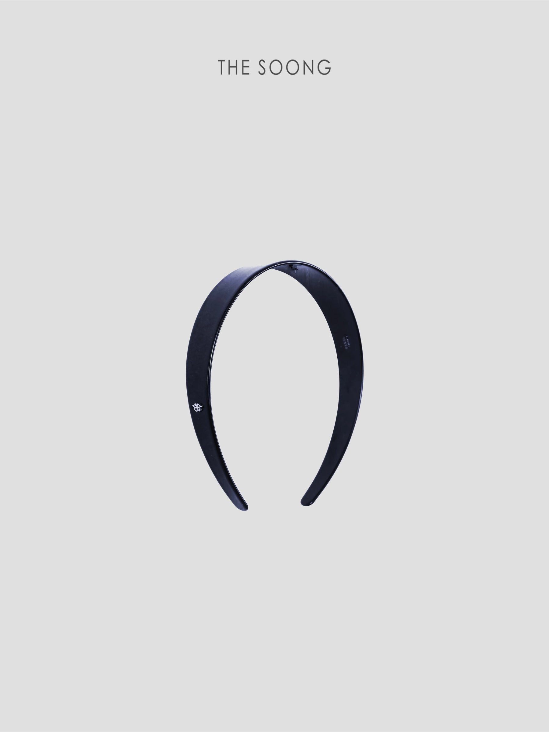 THESOONG/Non-Constricting Headband, Acetate Material, Glossy Wide Color-Block with Metal Logo 9442