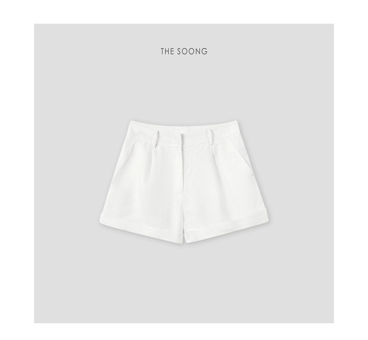 THESOONG/Exquisite Old Money Pure Natural Linen British Style Layered Mid-Waist Casual Shorts 6484