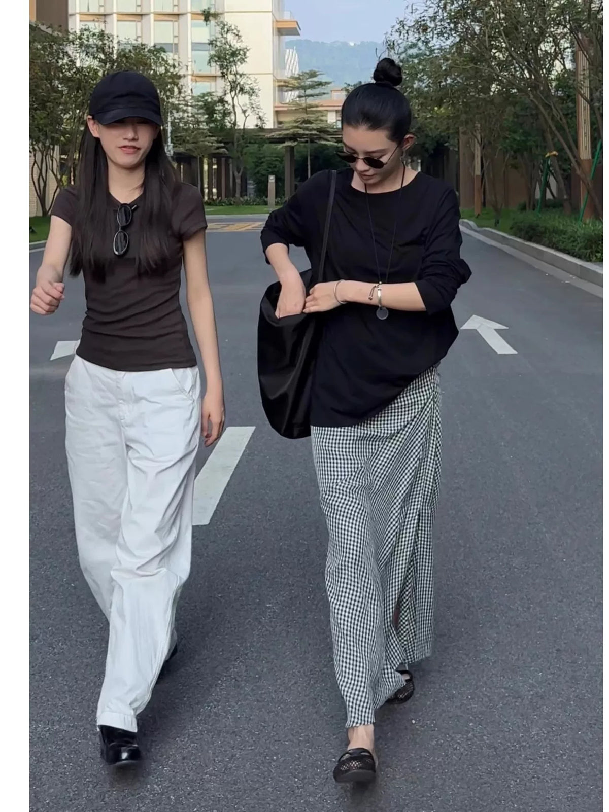 THESOONG / Plaid Skirt Copper Ammonium Fiber Cool Touch Summer High-Waist Draped Mermaid Half Skirt for Women Very Pretty
