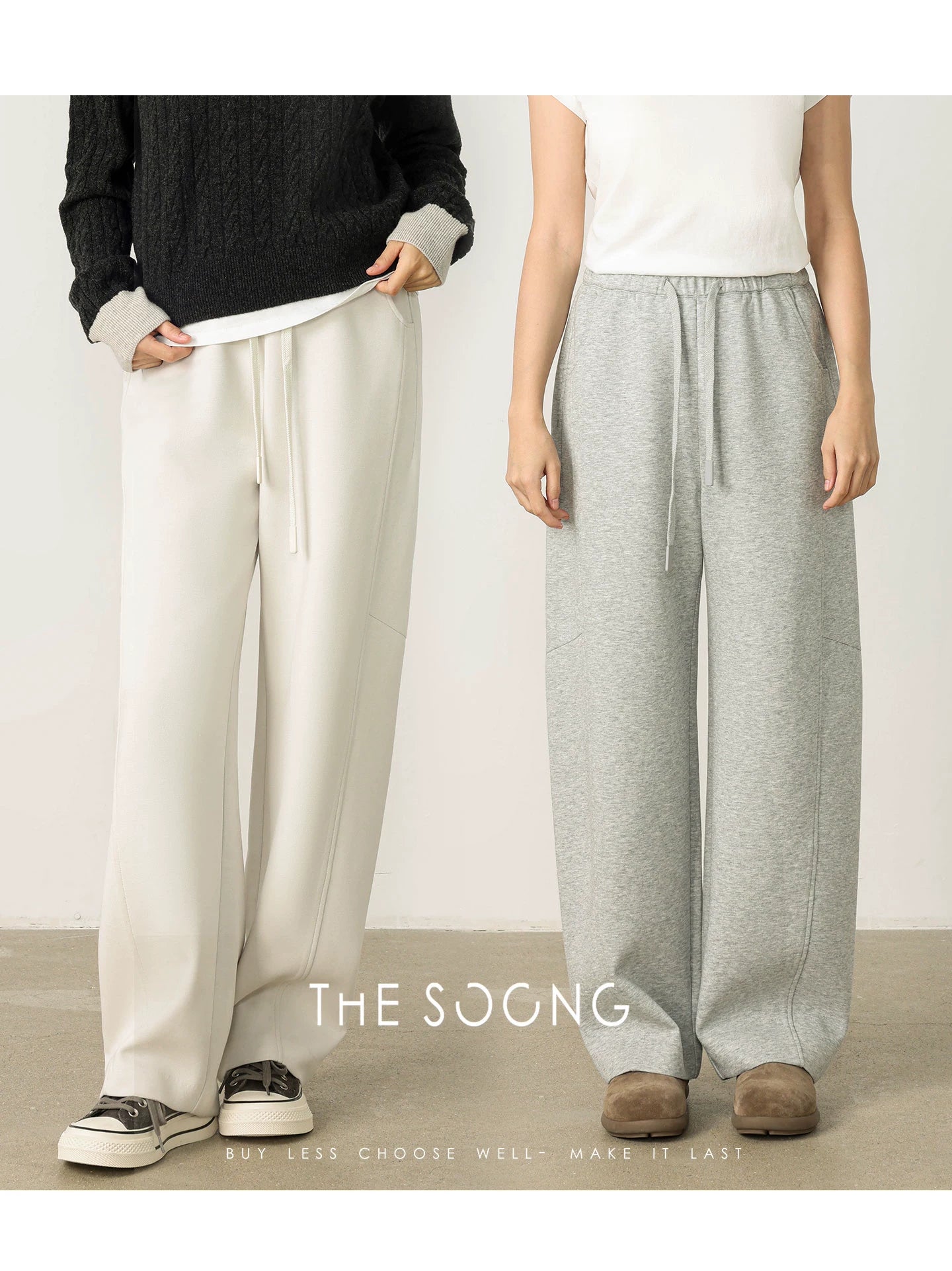 THESOONG / New Curve Tailored Structure Light Stretch Small Curved Blade Women's Casual Sweatpants 7903