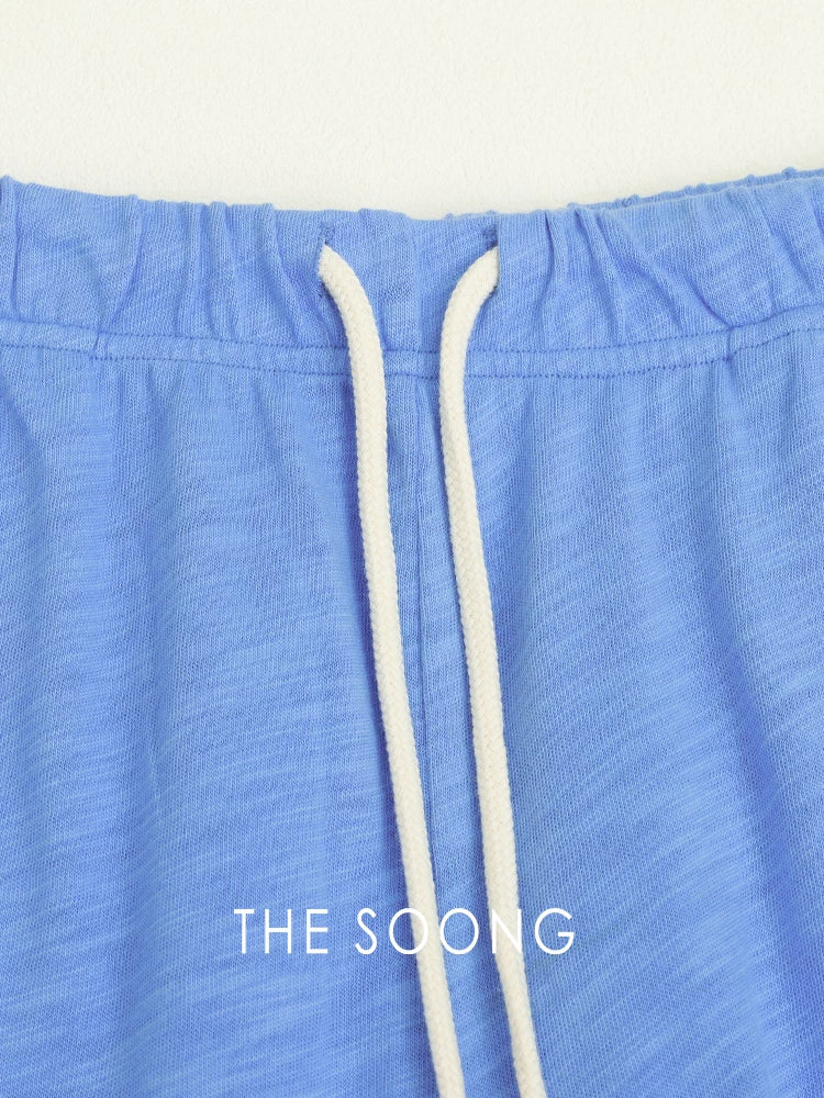 THESOONG/Pure Cotton Yarn-Dyed Bamboo Pattern Wide-Leg Pants for Women, Summer Breathable Frayed Casual Long Pants HWKZ9378