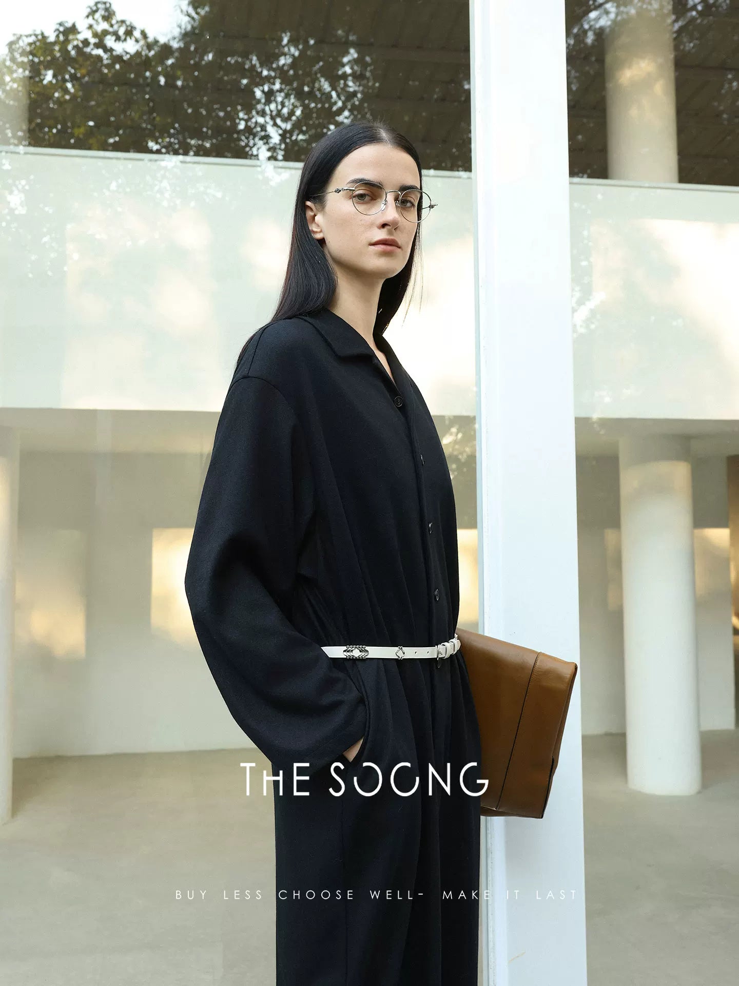 THESOONG/ 400g heavyweight wool blend jumpsuit for women, autumn polo collar set, mid-long style 7392