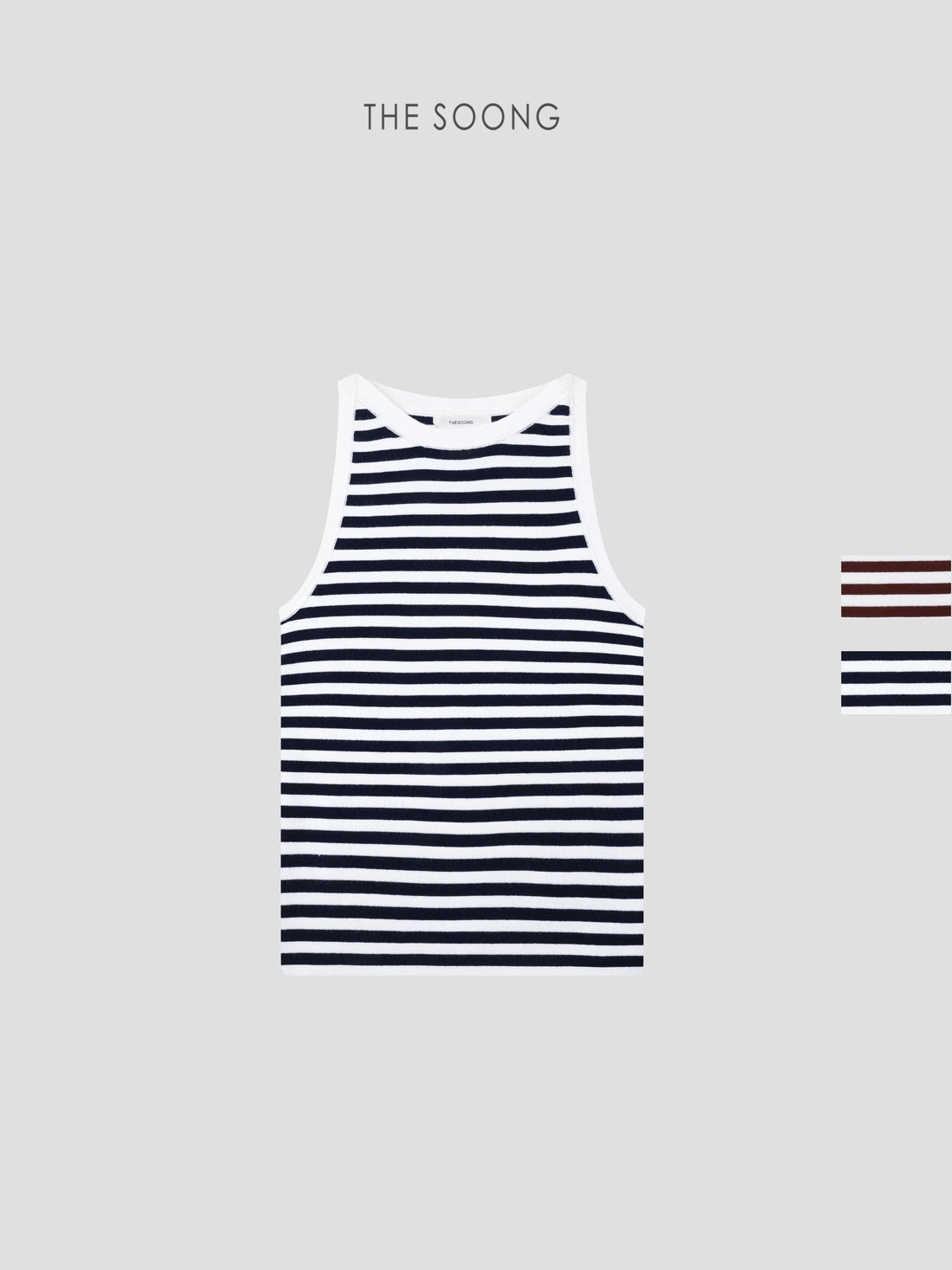 THESOONG/Wool Blend 128g High-Elastic Delicate Soft Sleeveless Striped Vest 9236
