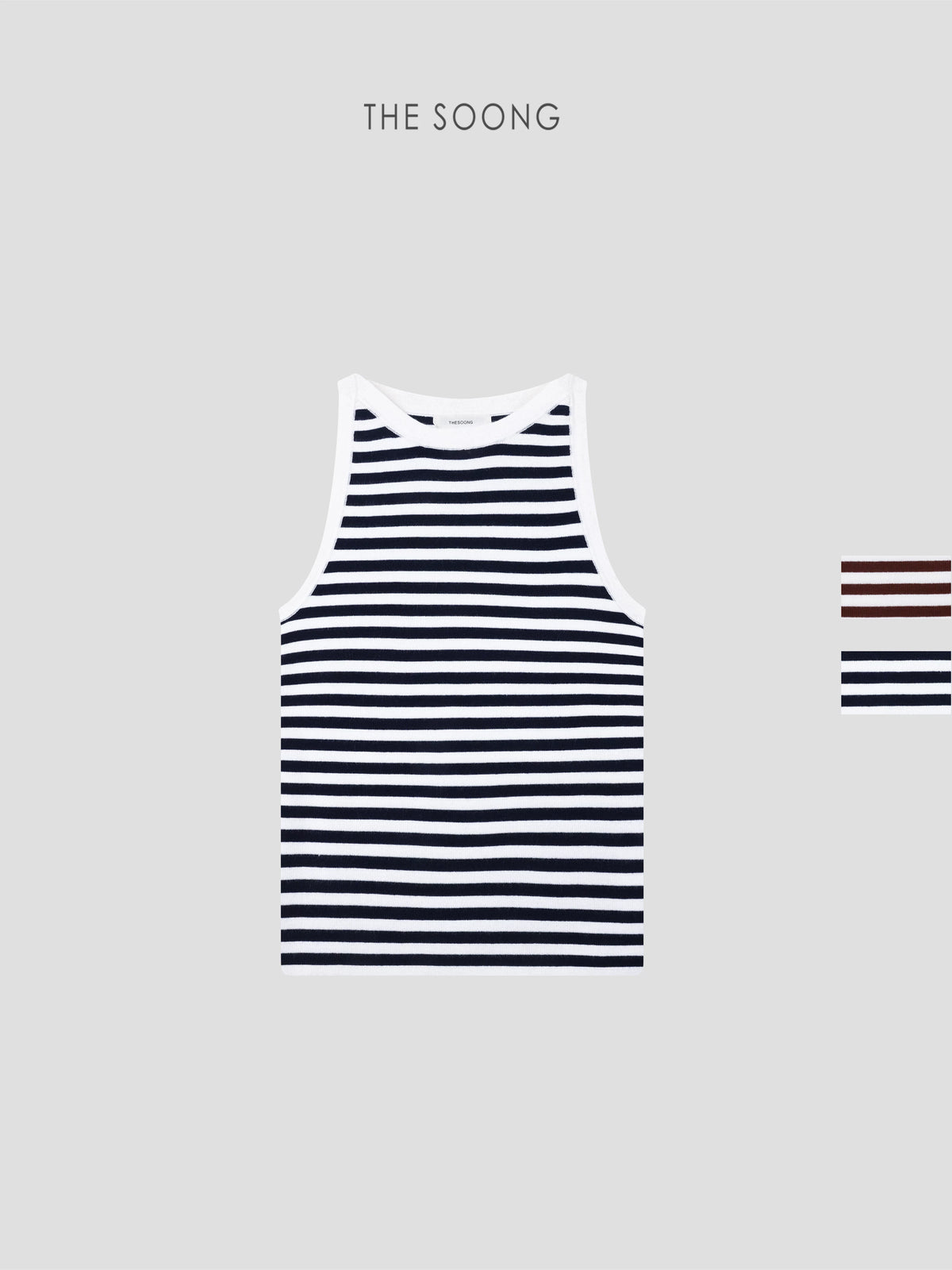 THESOONG/Wool Blend 128g High-Elastic Delicate Soft Sleeveless Striped Vest 9236