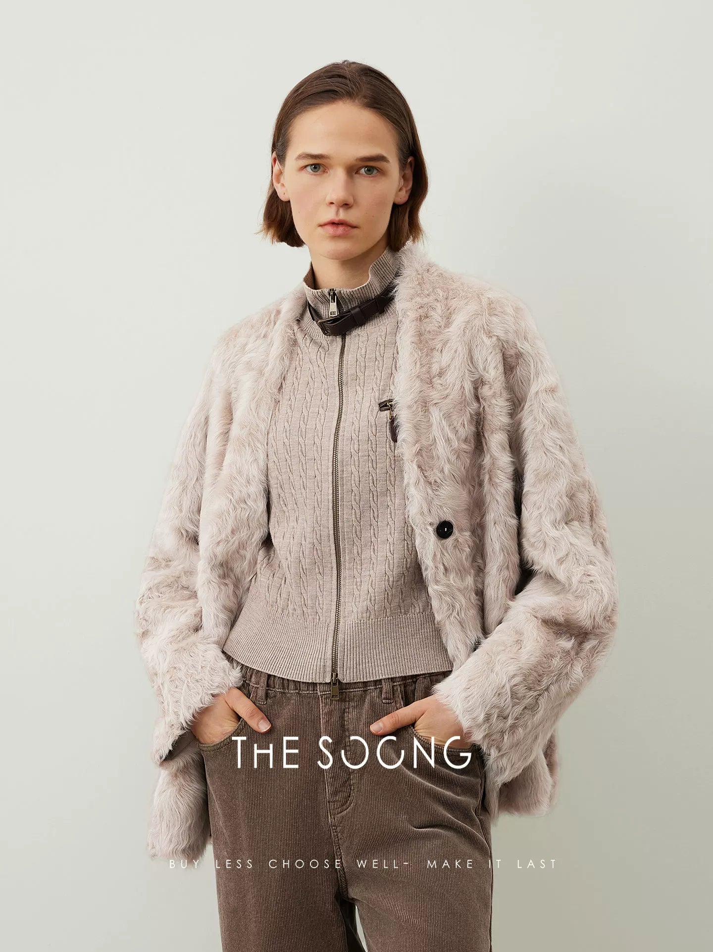 THESOONG/ 100% wool vest for women, autumn outerwear, fashionable stylish knit HWMJ7667