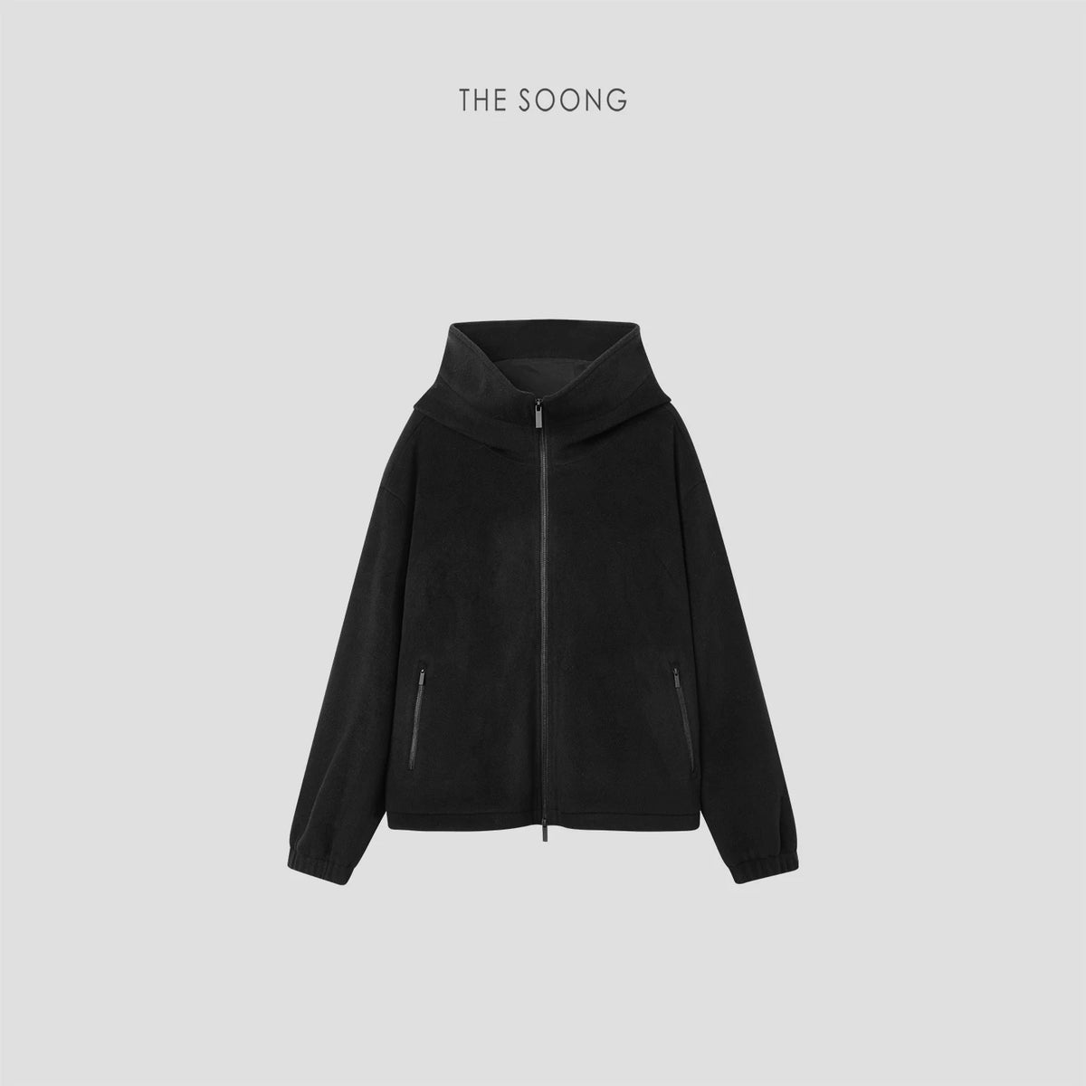 THESOONG/Wool Mulberry Silk Autumn/Winter Thick Slim Fit Plush Warm Hooded Sweatshirt Jacket for Women 7548