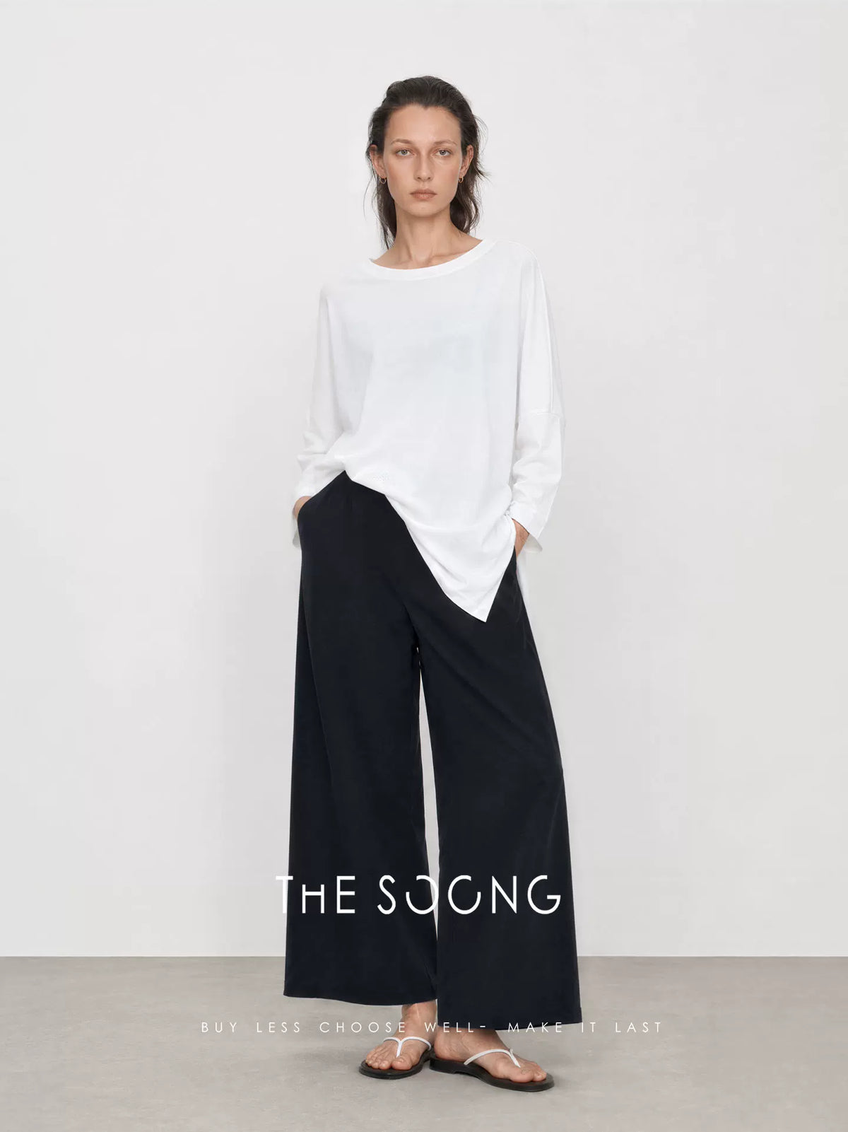 THESOONG/Relaxed with Degree Minimalist Texture Soft Breathable Oversized Loose Three-Quarter Sleeve Air-Conditioner Jacket 6682
