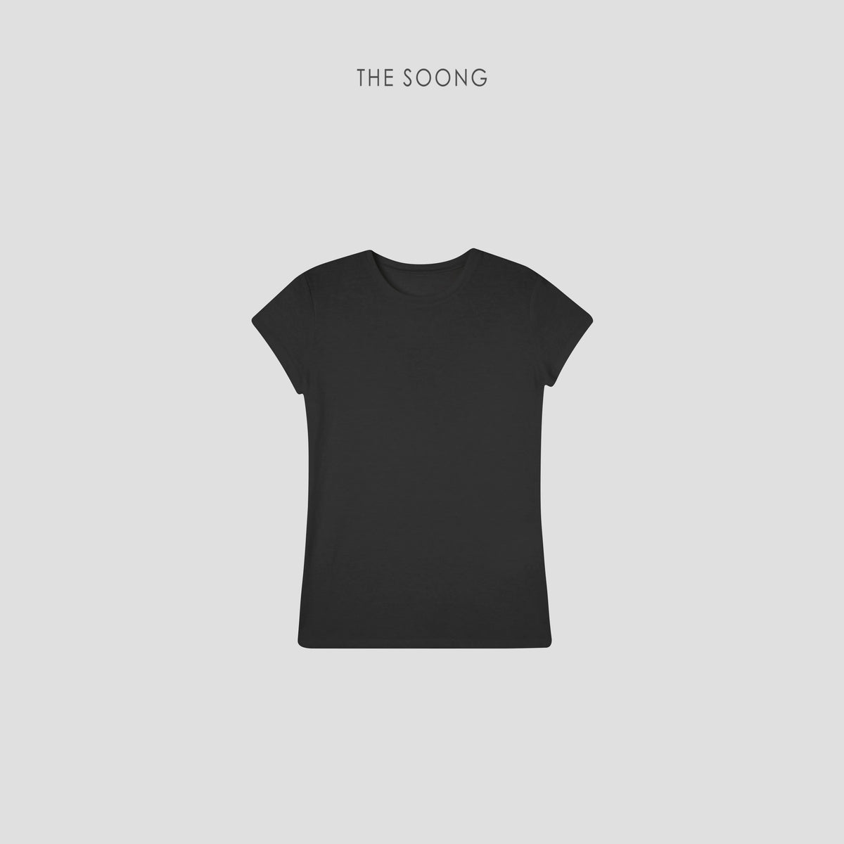 THESOONG / Highly Praised Repurchase Item Everyone Owns One Lightweight Thin Round Neck Black and White Basic Tee for Women