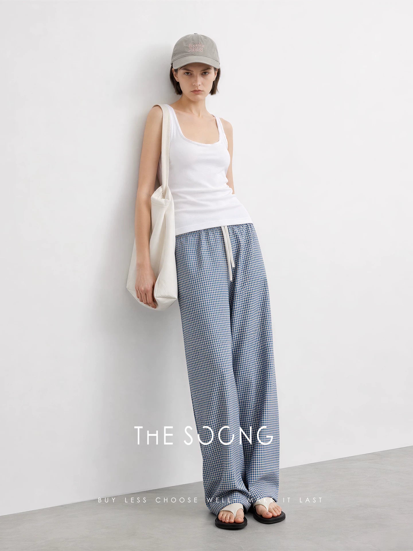 THESOONG/Wool Tencel Thin-Strap Vest Women's Summer U-Neck High-Stretch Ribbed Knit Camisole HWBX9384