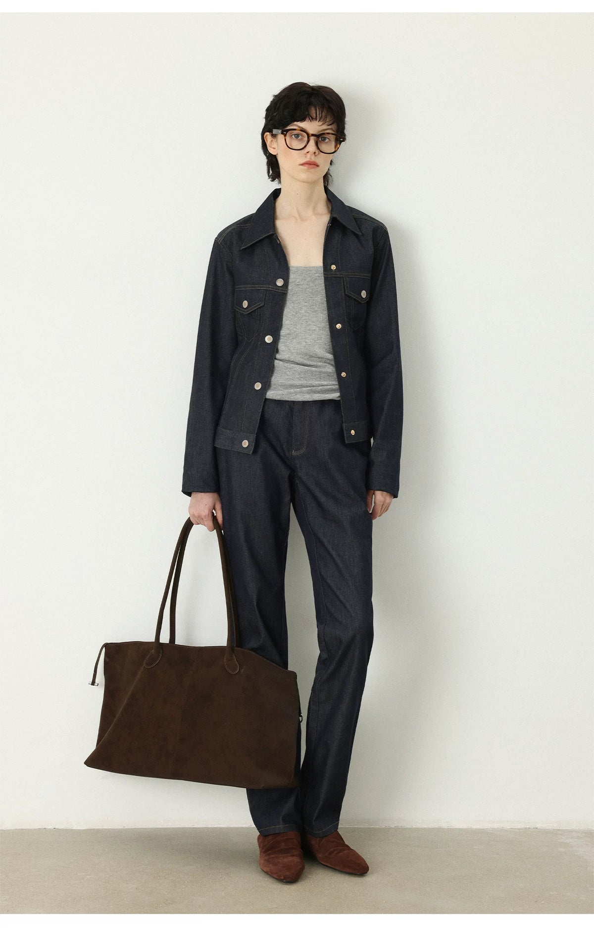 [Clearance 3] Modern Suit Early Autumn Classic Mid-Waist Straight Jeans for Women Slim Fit Jacket