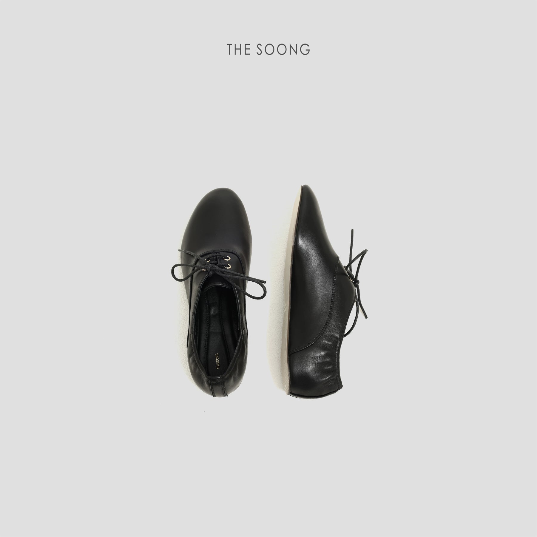 THESOONG/French Classic Sheepskin Elastic Pleated Adjustable Wrapped Lace-Up Shoes HWXZ8597