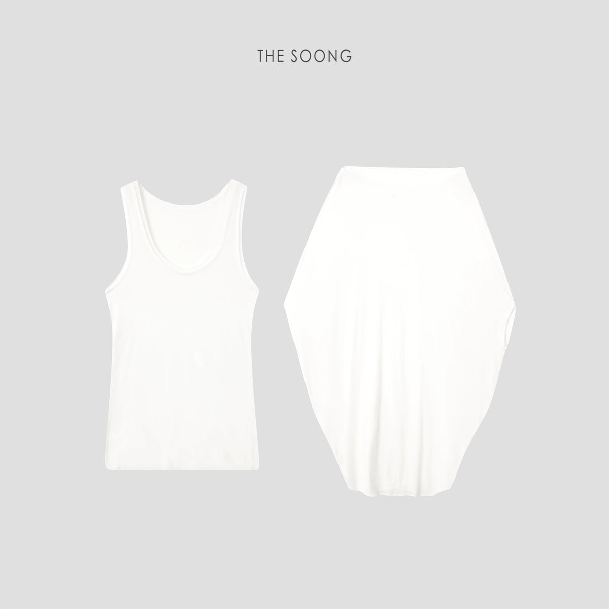 THESOONG/Breathable Skin Feel 100% High-Twist Cotton Handmade Loose-Fit Vest T-Shirt True Two-Piece 8654