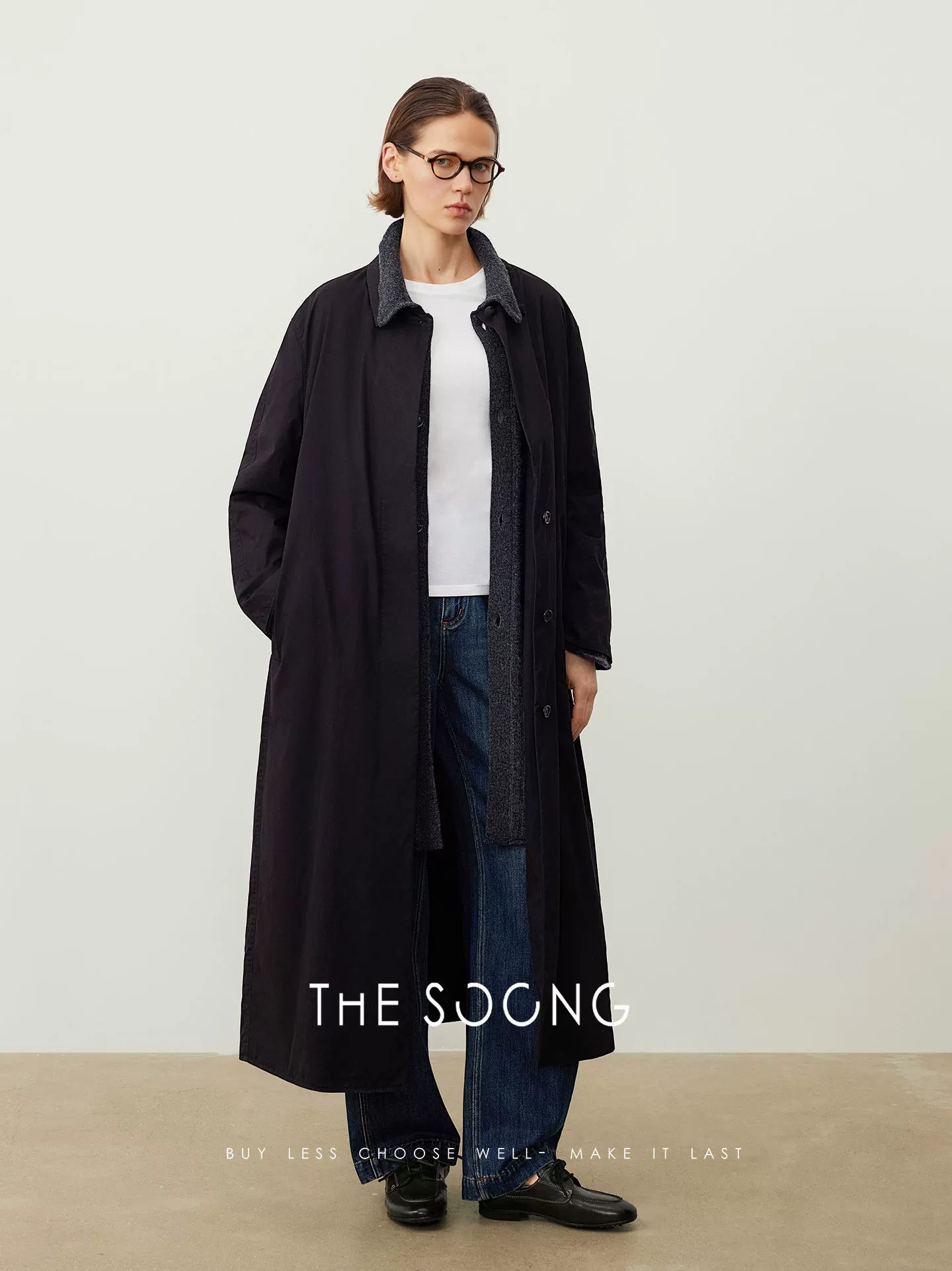 THESOONG/Vintage Non-Stretch Curved Knife Jeans for Women, Loose Fit, Distressed, Anti-wrinkle, Wear-Resistant Long Pants HWNZ7582