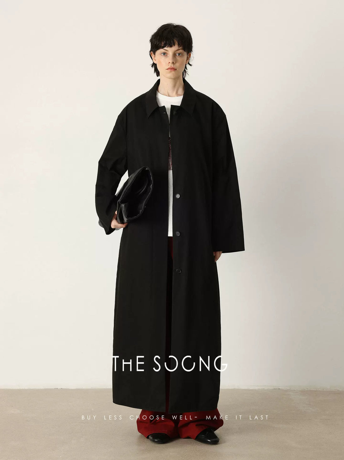 THESOONG/Minimalist Re-shaping 100% Cotton Heavy Washed Double Soft Line-Sense Trench Coat 6899