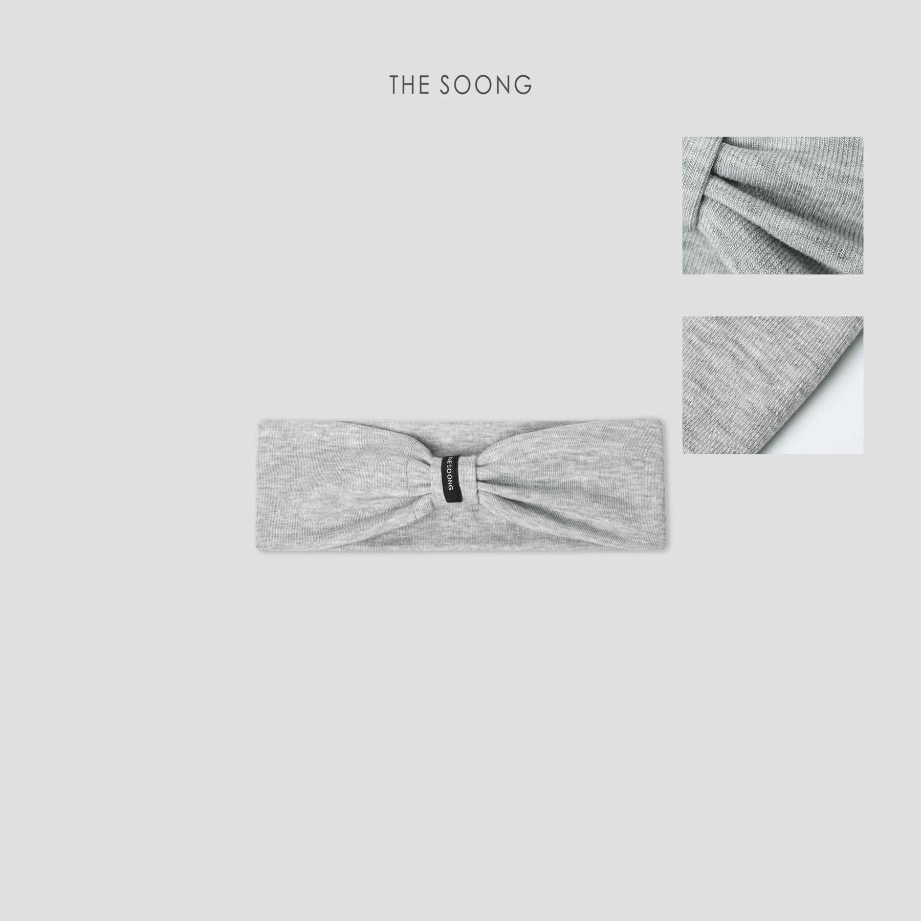 THESOONG / Minimal Solid Color Knitted Breathable Wide Elastic Hairband 7064