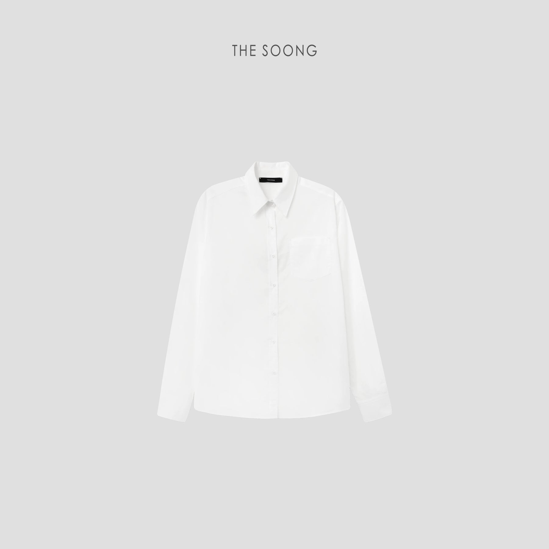 THESOONG/Minimalist Black and White Long Sleeve Shirt for Women 60S Cotton Soft Washed Collared Casual Top 7566