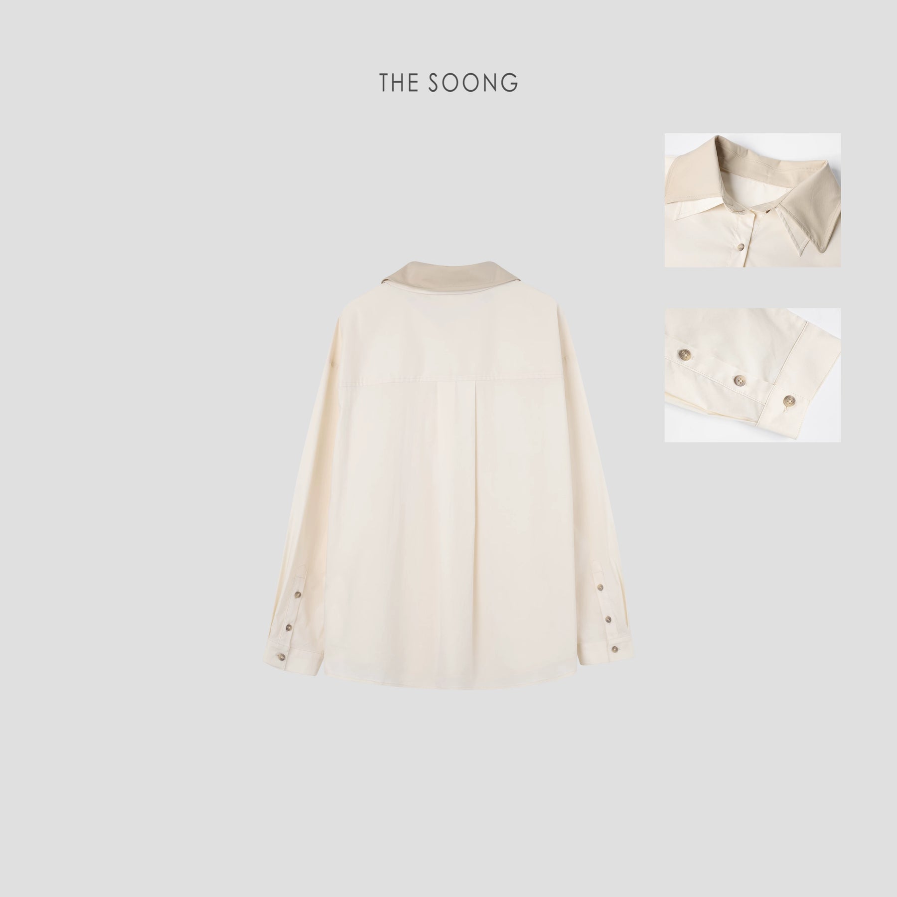 THESOONG/ Early autumn plain weave wrinkle-resistant smooth shirt casual versatile long-sleeve shirt jacket 6049
