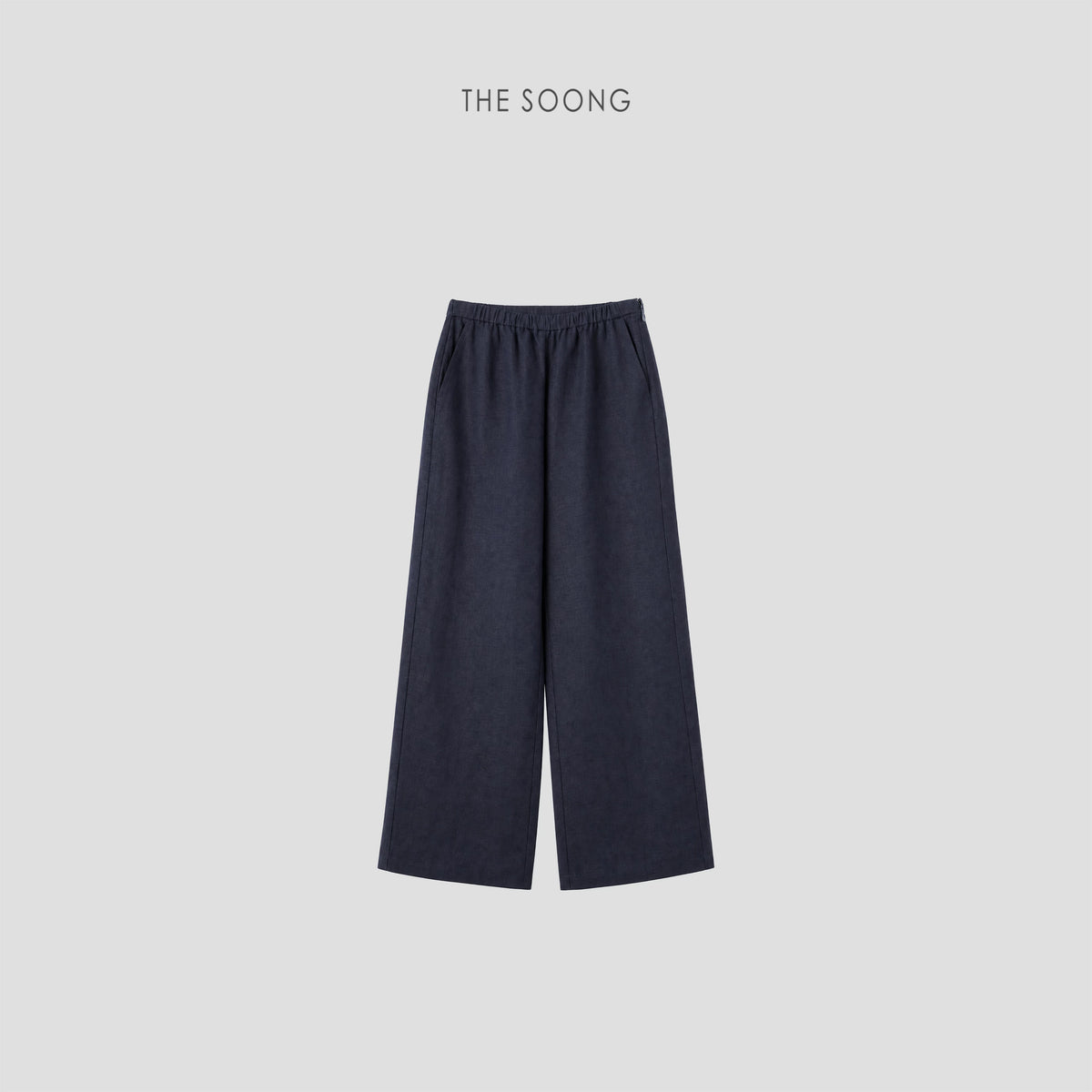 THESOONG / Lazy Relaxed Summer 100% Linen Draped Neat Wide-Leg Casual Pants for Women 9216