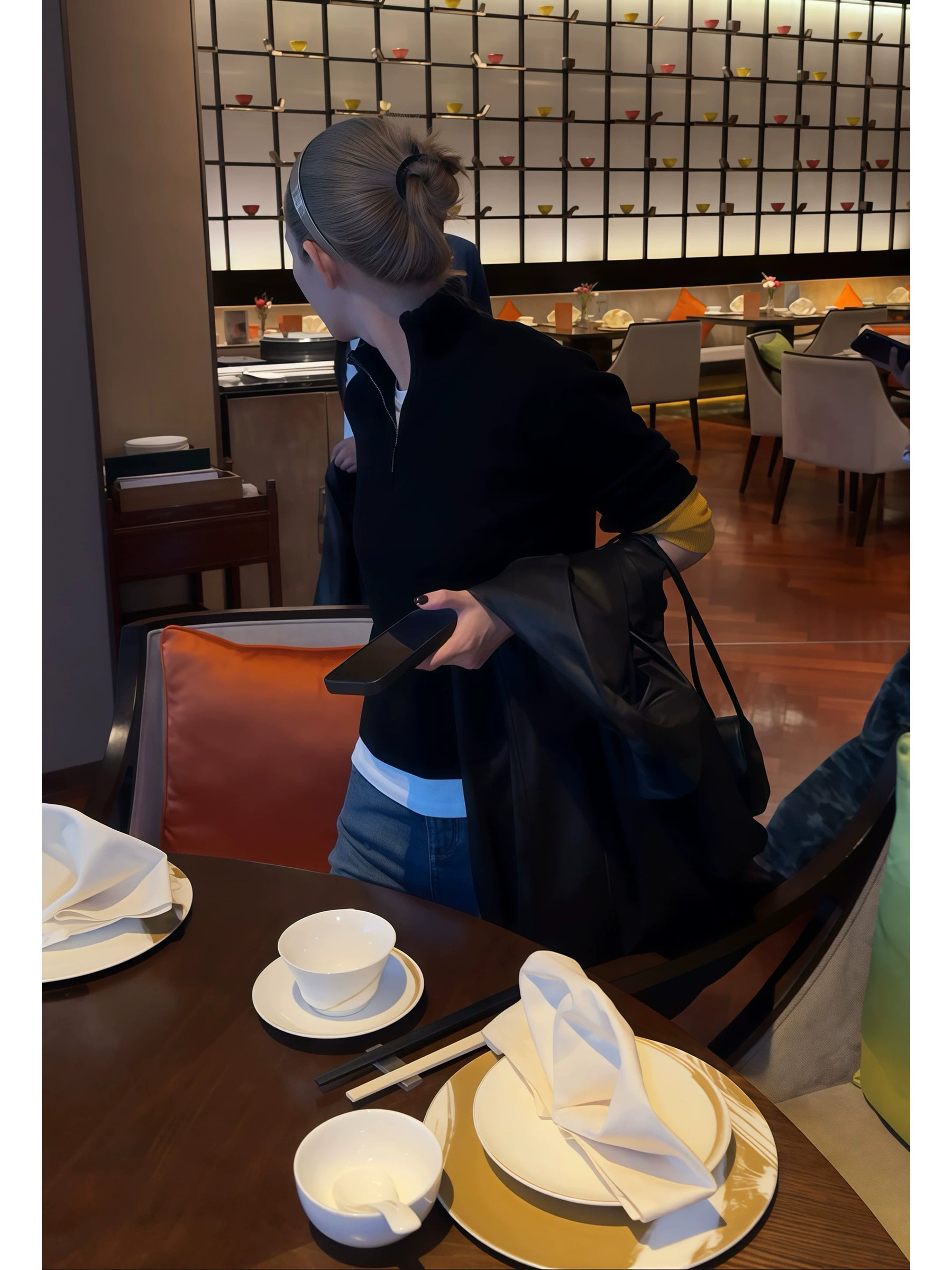 THESOONG / Early autumn new 100% merino wool 12G double-strand ribbed half-zip stand collar sweater 8985