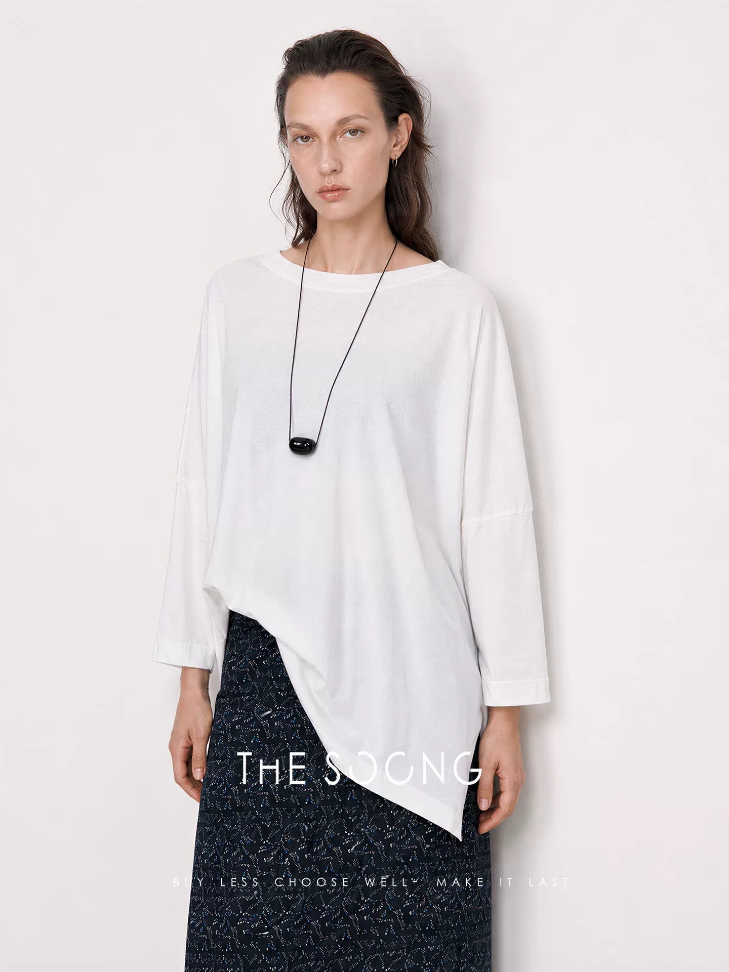 THESOONG/Relaxed with Degree Minimalist Texture Soft Breathable Oversized Loose Three-Quarter Sleeve Air-Conditioner Jacket 6682