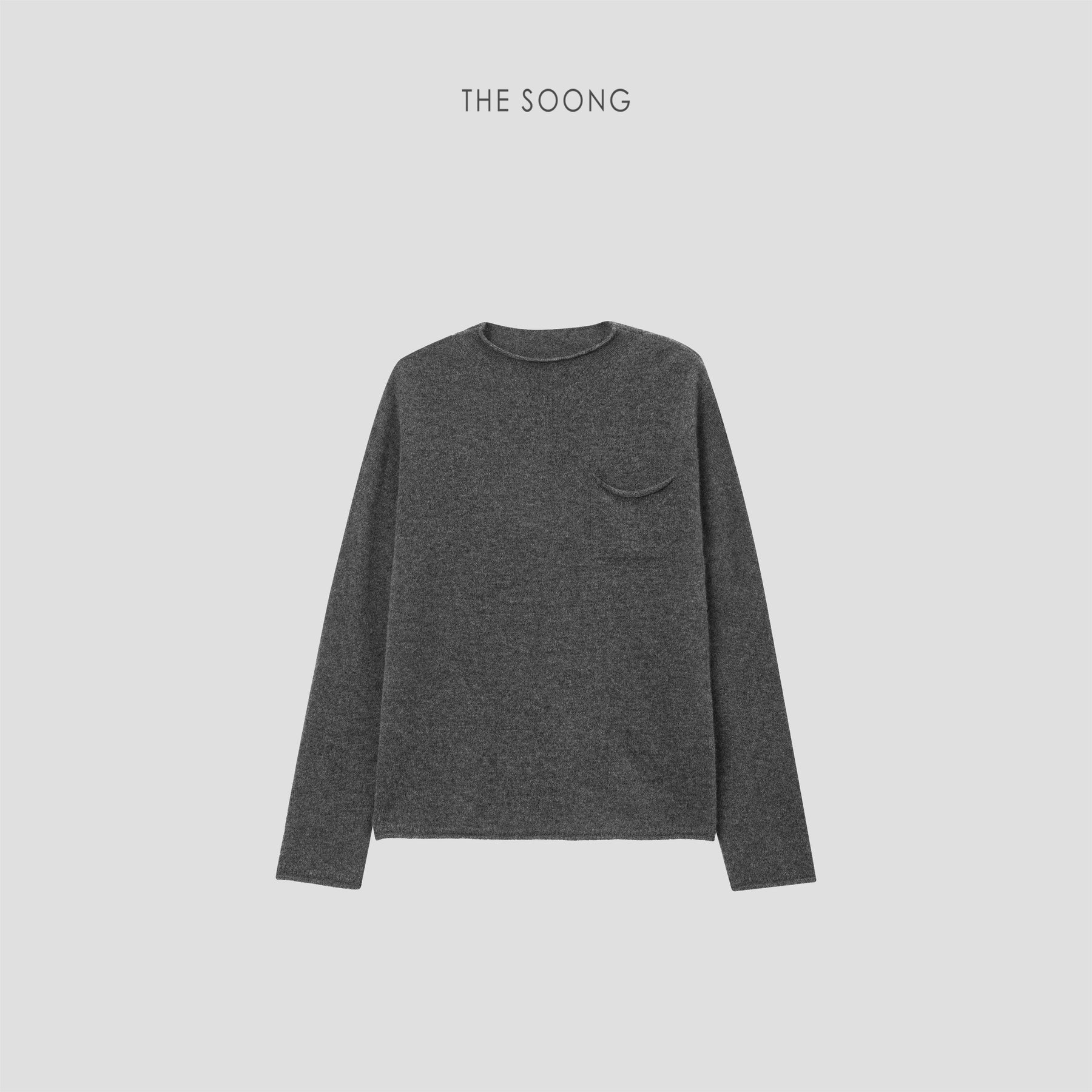 THESOONG/Ultra Fine 100% Pure Cashmere Ultra-Light Glutinous Feel Rolled Edge Women’s Crew Neck Sweater 7900