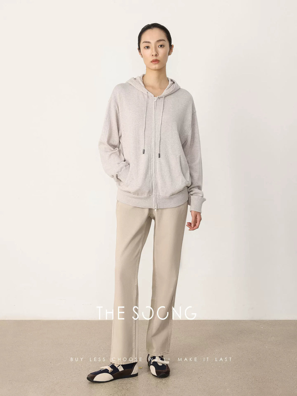 THESOONG/Spring New Simple Commuting Sweatshirt Jacket for Women Cardigan with Pockets Thin HBMY8403