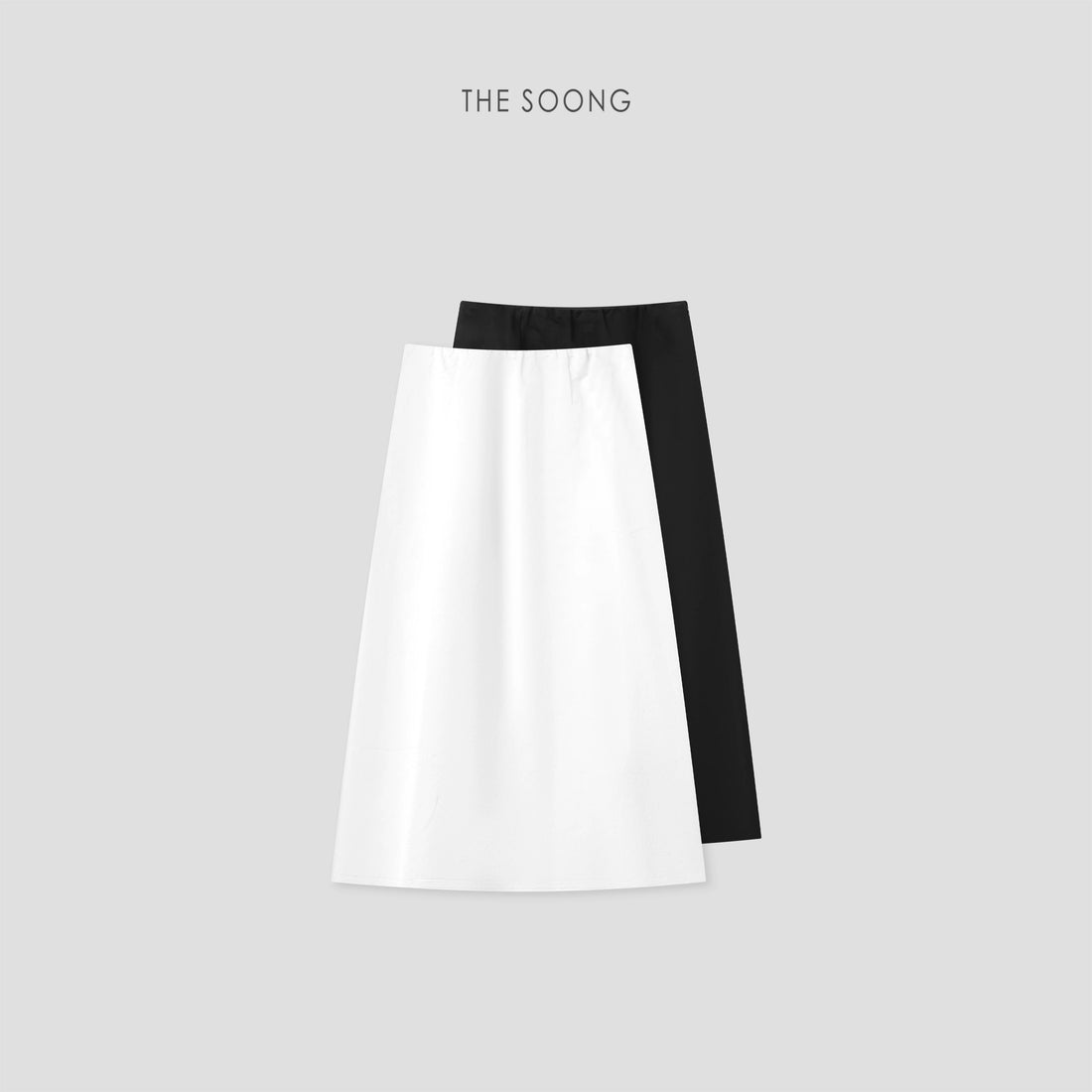 THESOONG/动态美学 精织天丝亚麻磨毛砂洗橡筋中腰半身裙8816
