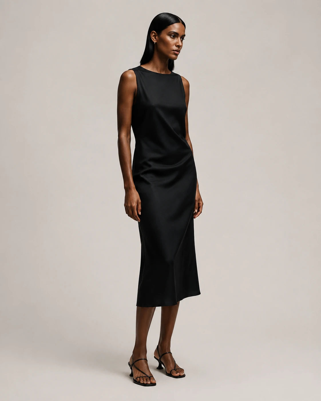 DRAPED MIDI DRESS